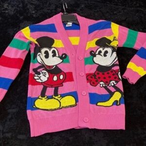 Disney Girls Mickey & Minnie Mouse Sweater Cardigan M